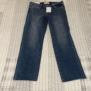 Vervet size 29 carlene mid-rise stretch slim straight blue jeans NWT